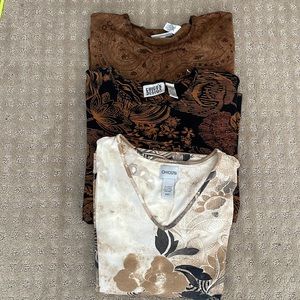 Bundle of 3 Chicos three-quarter sleeve tops